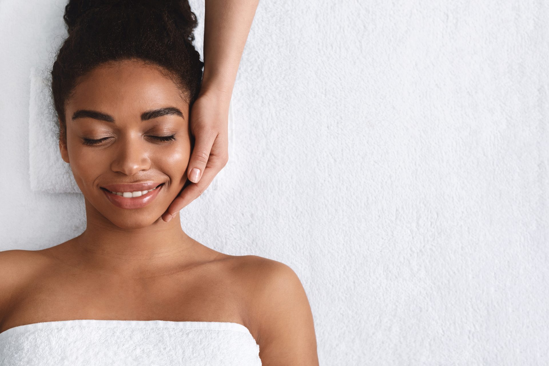 A client enjoying radiant results