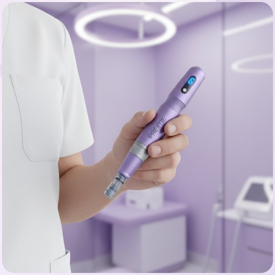 Clinician holding the Préime NanoTap Pen